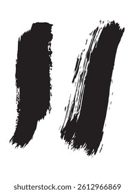 Pack of Black Grunge set of Brush Stroke Vector Collection