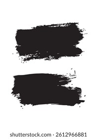 Pack of Black Grunge set of Brush Stroke Vector Collection