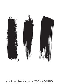 Pack of Black Grunge set of Brush Stroke Vector Collection