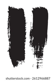 Pack of Black Grunge set of Brush Stroke Vector Collection