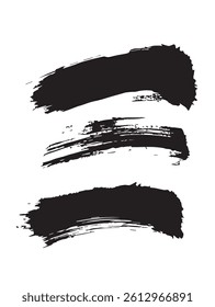 Pack of Black Grunge set of Brush Stroke Vector Collection