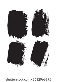 Pack of Black Grunge set of Brush Stroke Vector Collection