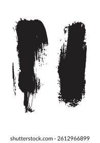Pack of Black Grunge set of Brush Stroke Vector Collection