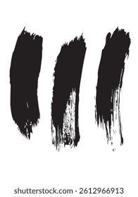 Pack of Black Grunge set of Brush Stroke Vector Collection
