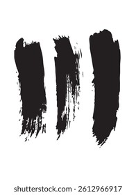 Pack of Black Grunge set of Brush Stroke Vector Collection