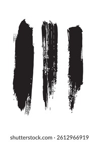 Pack of Black Grunge set of Brush Stroke Vector Collection
