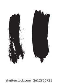 Pack of Black Grunge set of Brush Stroke Vector Collection