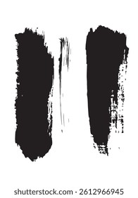 Pack of Black Grunge set of Brush Stroke Vector Collection
