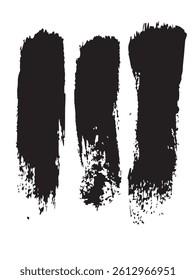 Pack of Black Grunge set of Brush Stroke Vector Collection