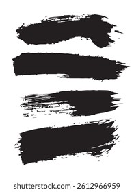 Pack of Black Grunge set of Brush Stroke Vector Collection
