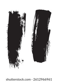 Pack of Black Grunge set of Brush Stroke Vector Collection