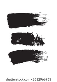 Pack of Black Grunge set of Brush Stroke Vector Collection