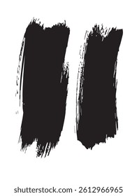 Pack of Black Grunge set of Brush Stroke Vector Collection
