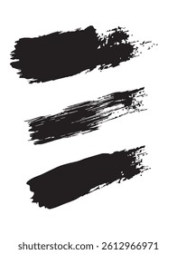 Pack of Black Grunge set of Brush Stroke Vector Collection