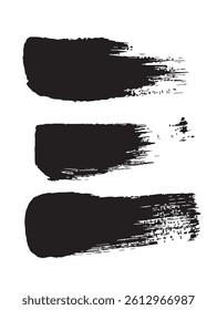 Pack of Black Grunge set of Brush Stroke Vector Collection