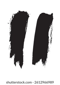 Pack of Black Grunge set of Brush Stroke Vector Collection