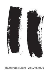 Pack of Black Grunge set of Brush Stroke Vector Collection