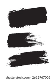 Pack of Black Grunge set of Brush Stroke Vector Collection
