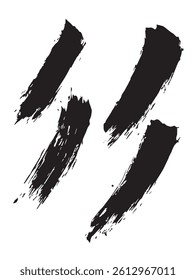 Pack of Black Grunge set of Brush Stroke Vector Collection