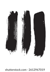 Pack of Black Grunge set of Brush Stroke Vector Collection