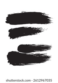 Pack of Black Grunge set of Brush Stroke Vector Collection