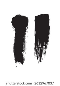 Pack of Black Grunge set of Brush Stroke Vector Collection