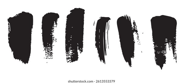 Pack of Black Grunge set of Brush Stroke Vector Collection