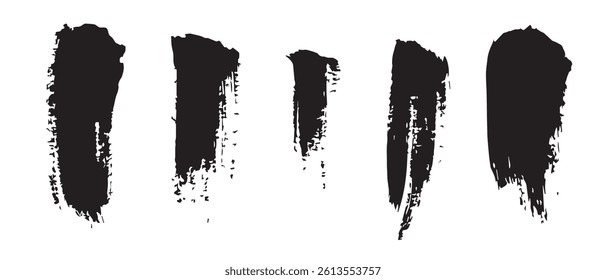 Pack of Black Grunge set of Brush Stroke Vector Collection