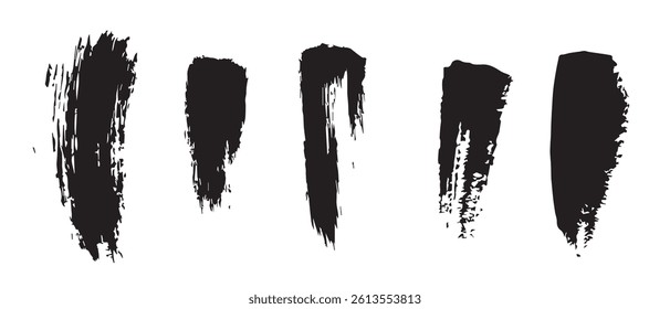 Pack of Black Grunge set of Brush Stroke Vector Collection
