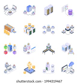 Paket mit Symbolen für die Blockchain-Technologie 