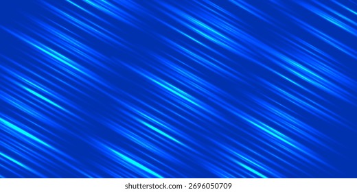 Paquete de reflejos Horizontales azules. Rayos de luz láser, línea de neón. Eps 10
