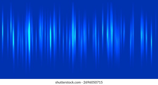 Paket mit blauen horizontalen Highlights. Laserstrahlen des Lichts, Neonlinie. EPS 10