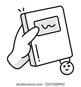 Pack of Book Reading Doodle Icons 

