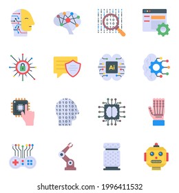 Pack of Brain Automation Flat Icons 