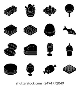 Pack of Breakfast and Dessert Solid Icon

