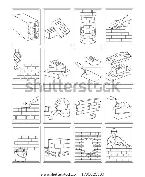 Pack Bricks Coloring Page Vectors Stock Vector (Royalty Free ...