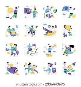 Ilustraciones planas de análisis de negocios  

