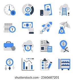 Pack of Business and Commerce Flat Icons

