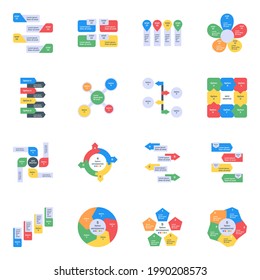 Pack of Business Data Flat Icons