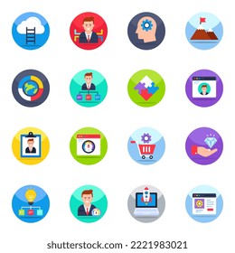 Pack of Business and Data Flat Icons

