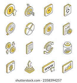 Paket von Business Data Flat Icons
