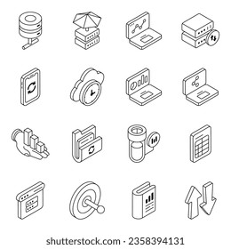 Pack of Business and Data line Icons
