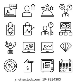 Paquete de Iconos Lineales de Negocios y Ecommerce