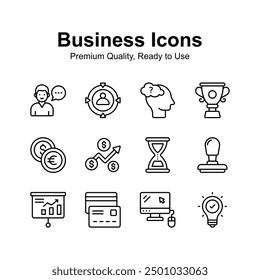 Pack of business and finance icons in modern design style