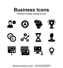 Pack of business and finance icons in modern design style
