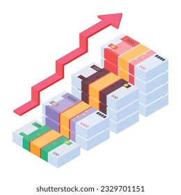 Pack of Business and Finance Isometric Icons 

