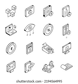 Pack of Business and Finance Line Icons

