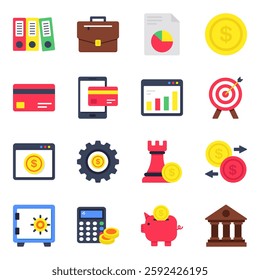 Pack of Business Flat Icon 
