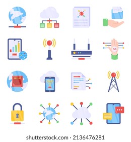 Paquete de iconos planos empresariales

