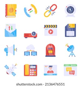 Paquete de iconos planos empresariales

